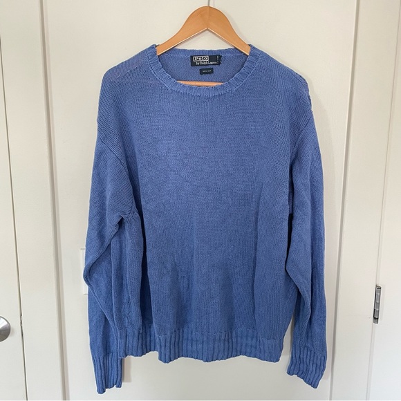 Polo by Ralph Lauren Blue Sweater 100% Silk - Picture 3 of 6